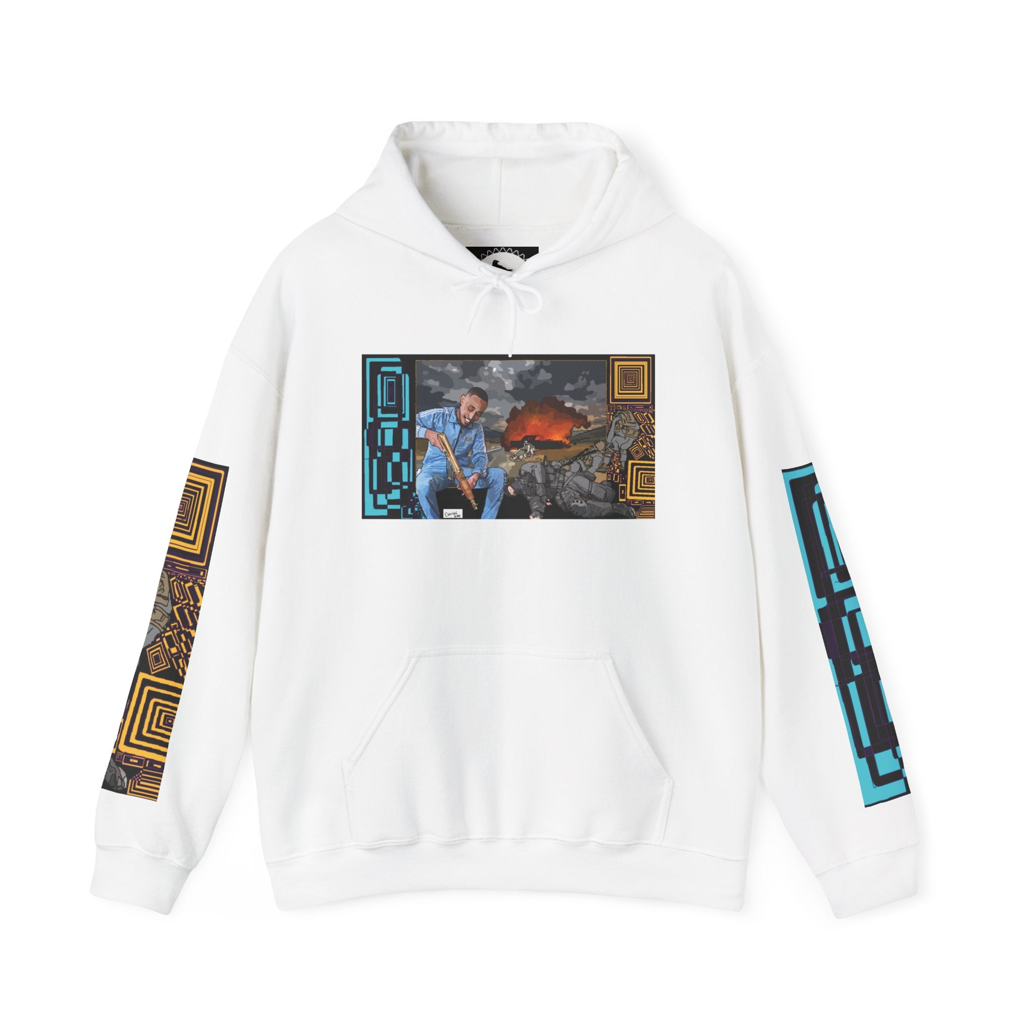 Hoodie — Apocalyptic Shovel Man Graphic Pullover (Original Art Concept)