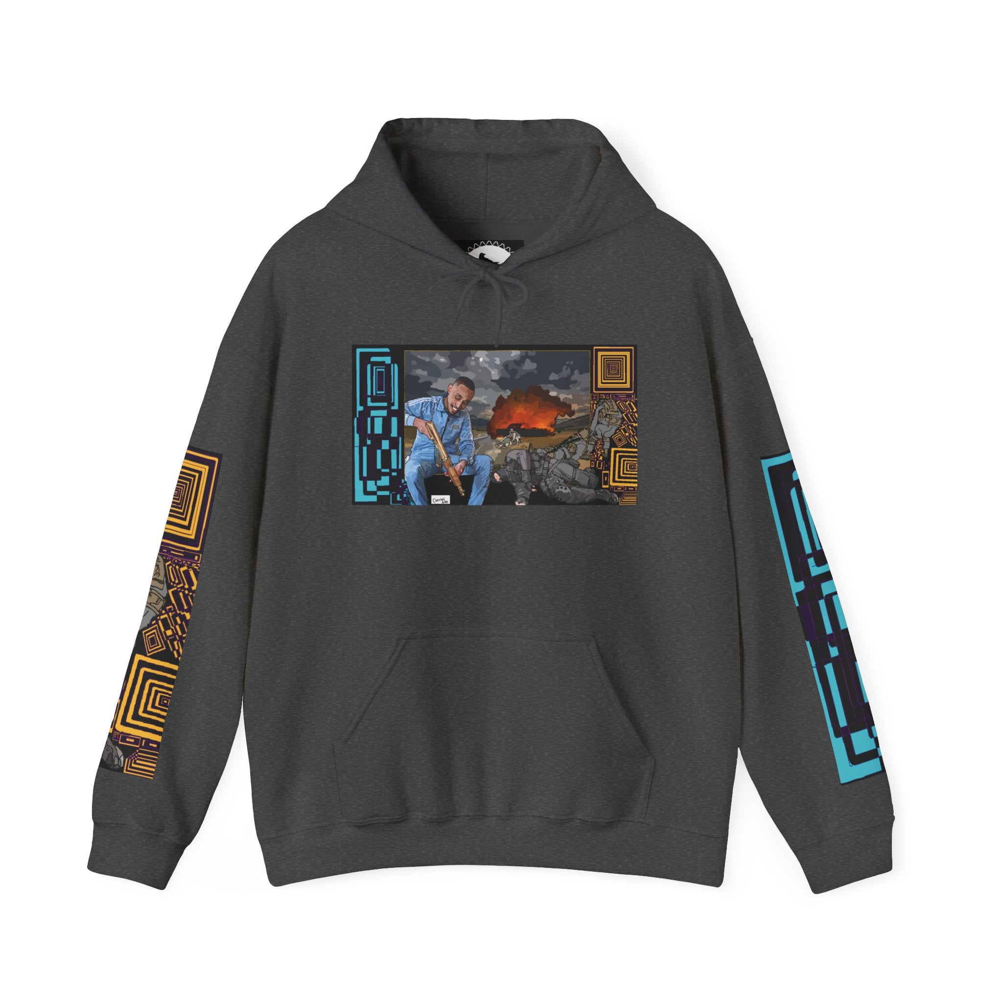 Hoodie — Apocalyptic Shovel Man Graphic Pullover (Original Art Concept)