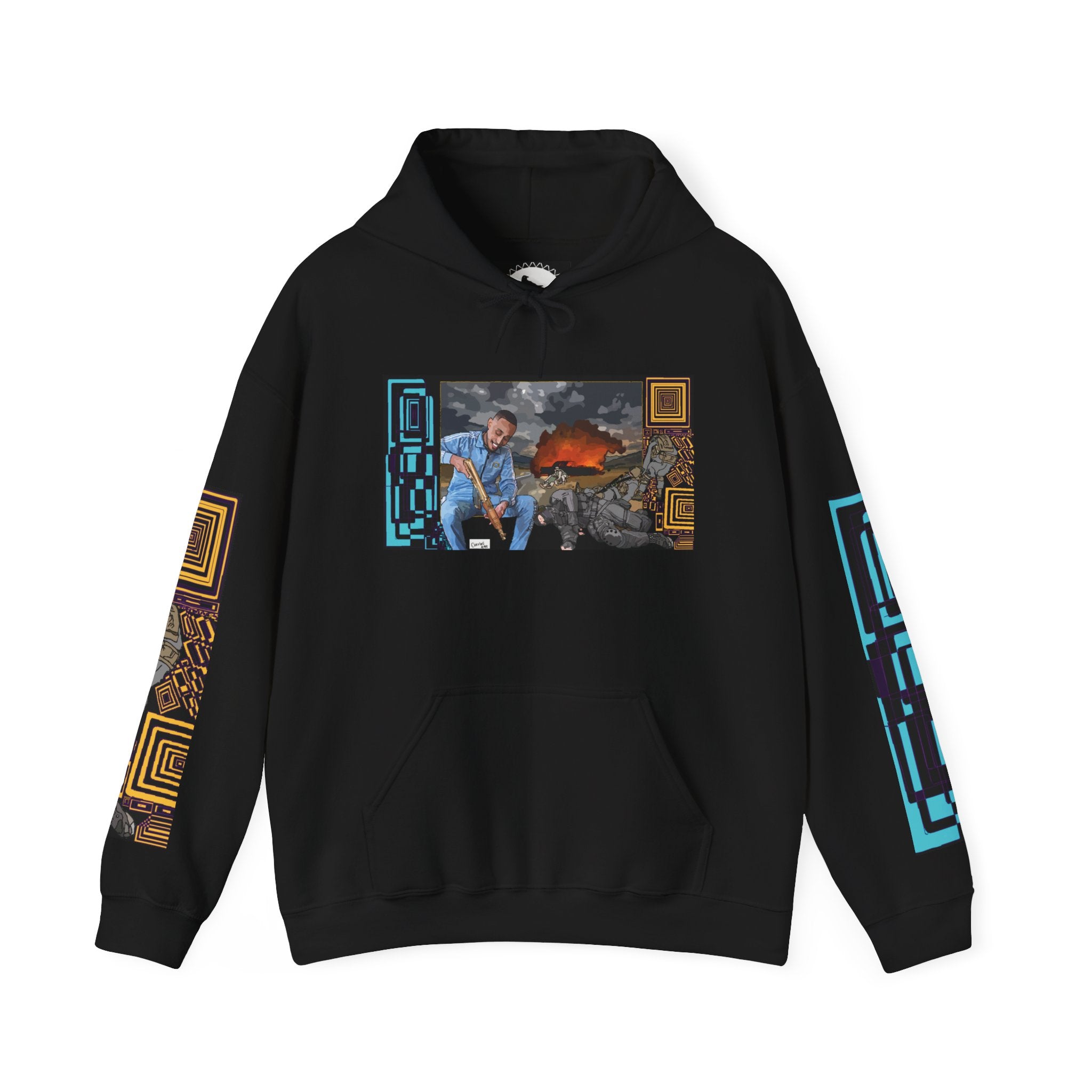 Hoodie — Apocalyptic Shovel Man Graphic Pullover (Original Art Concept)