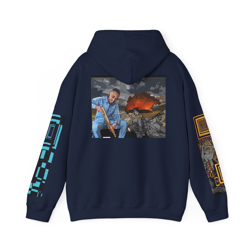 Hoodie — Apocalyptic Shovel Man Graphic Pullover (Original Art Concept)