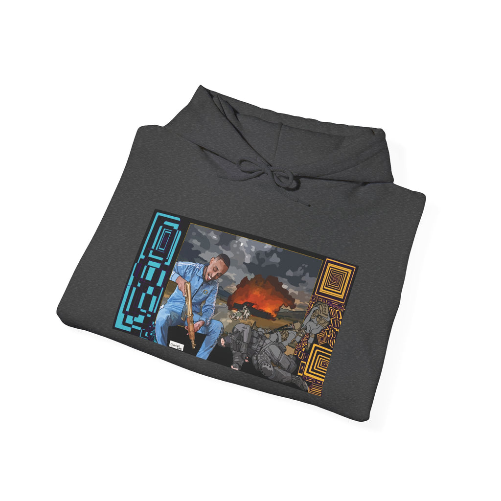 Hoodie — Apocalyptic Shovel Man Graphic Pullover (Original Art Concept)