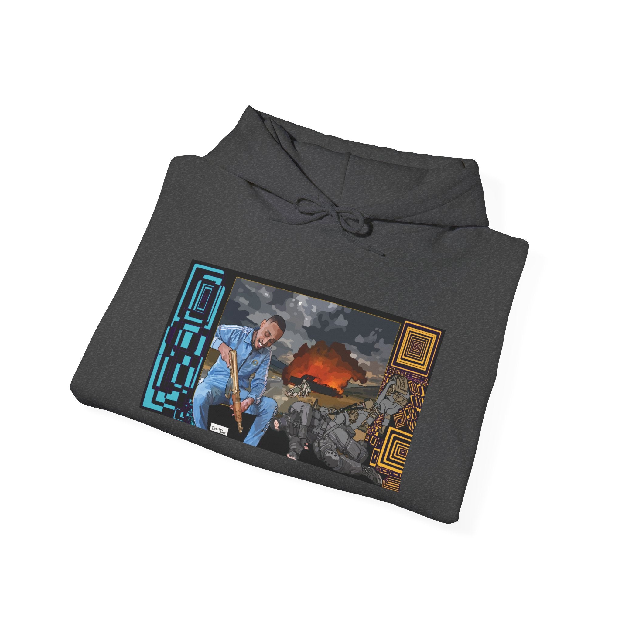Hoodie — Apocalyptic Shovel Man Graphic Pullover (Original Art Concept)