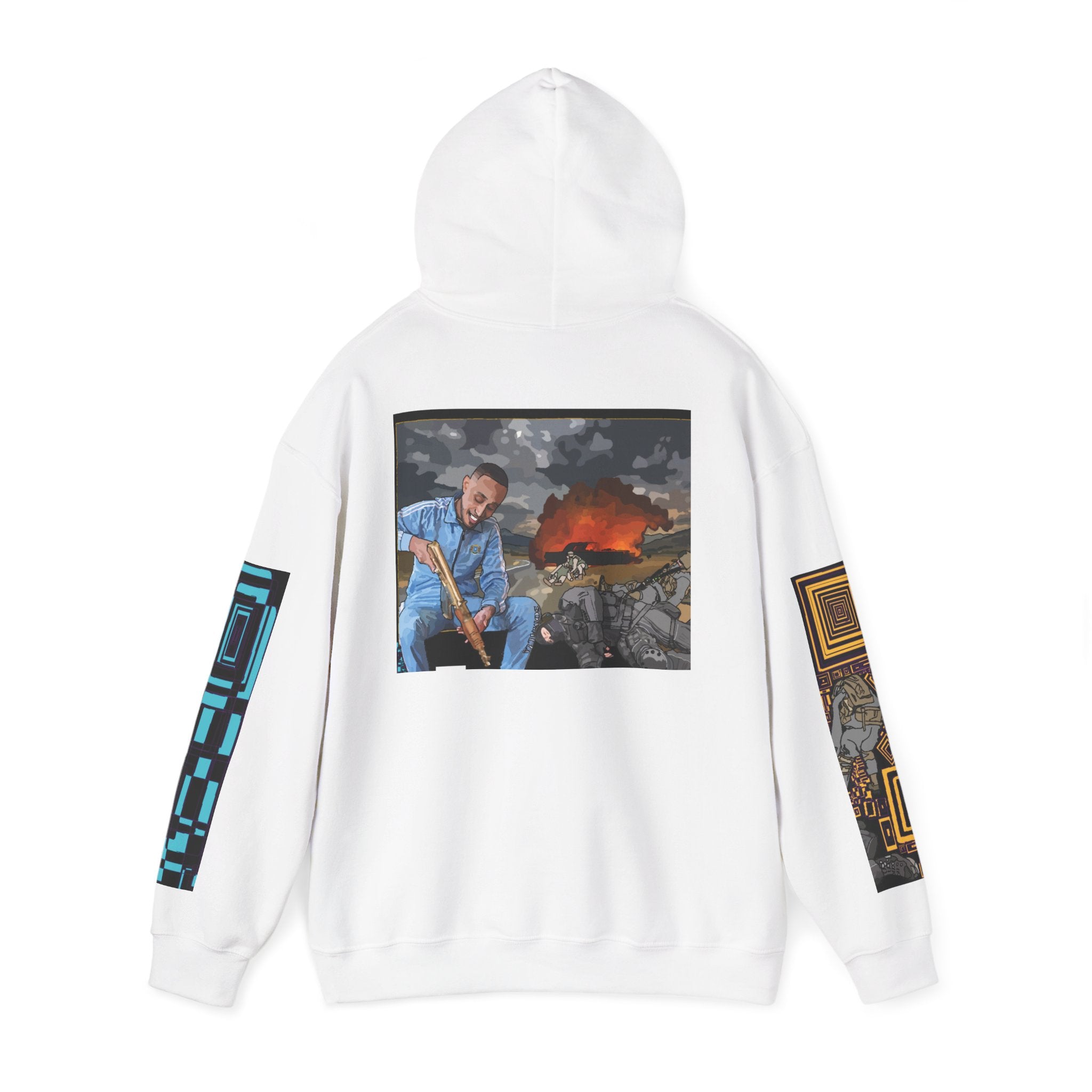 Hoodie — Apocalyptic Shovel Man Graphic Pullover (Original Art Concept)
