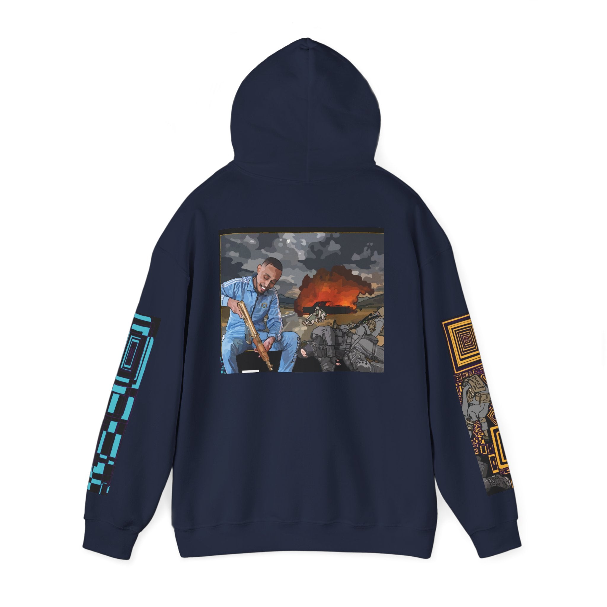 Hoodie — Apocalyptic Shovel Man Graphic Pullover (Original Art Concept)