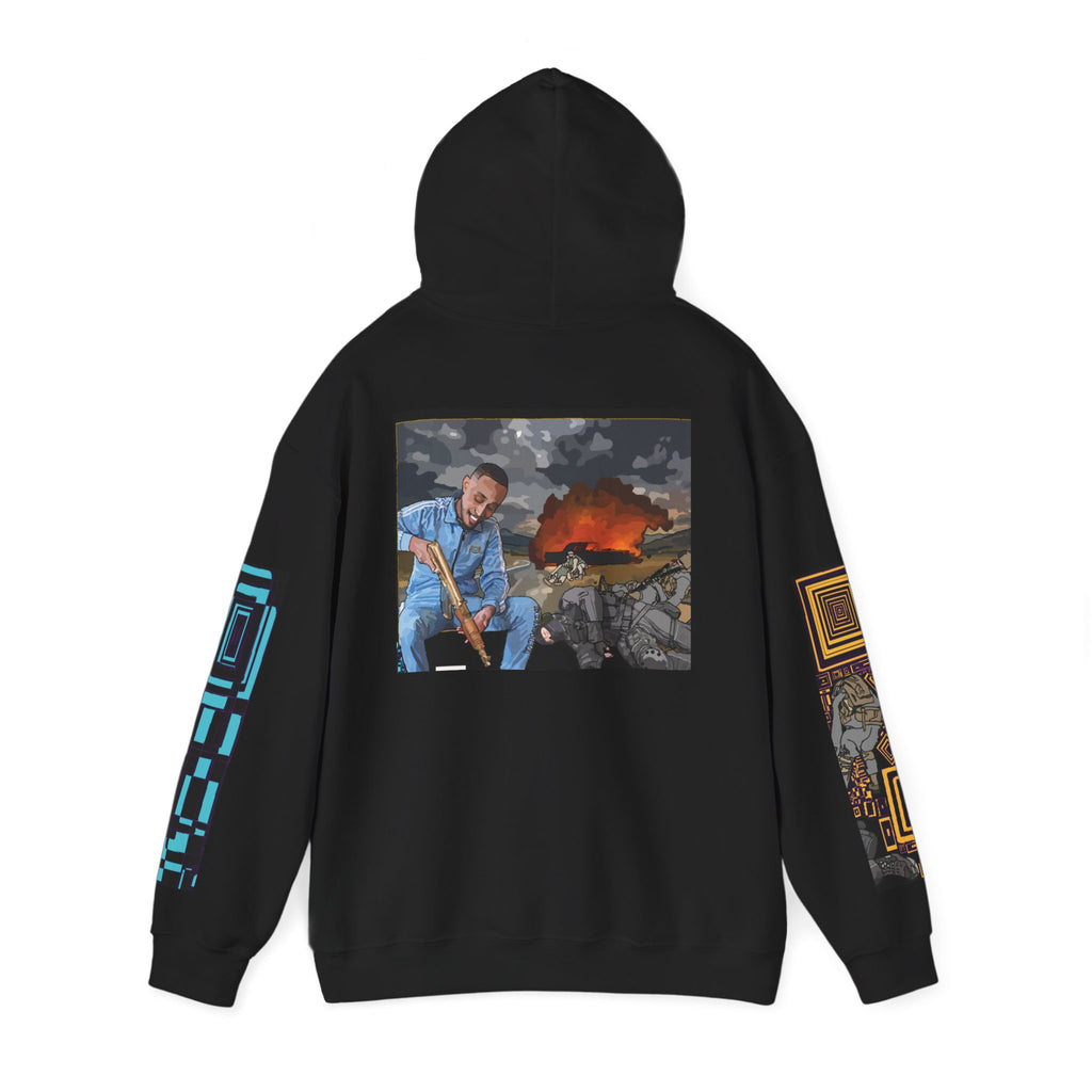 Hoodie — Apocalyptic Shovel Man Graphic Pullover (Original Art Concept)