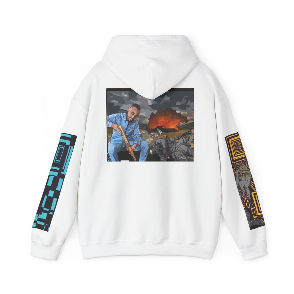 Hoodie — Apocalyptic Shovel Man Graphic Pullover (Original Art Concept)
