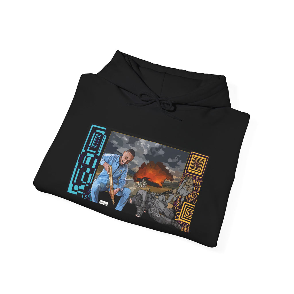 Hoodie — Apocalyptic Shovel Man Graphic Pullover (Original Art Concept)