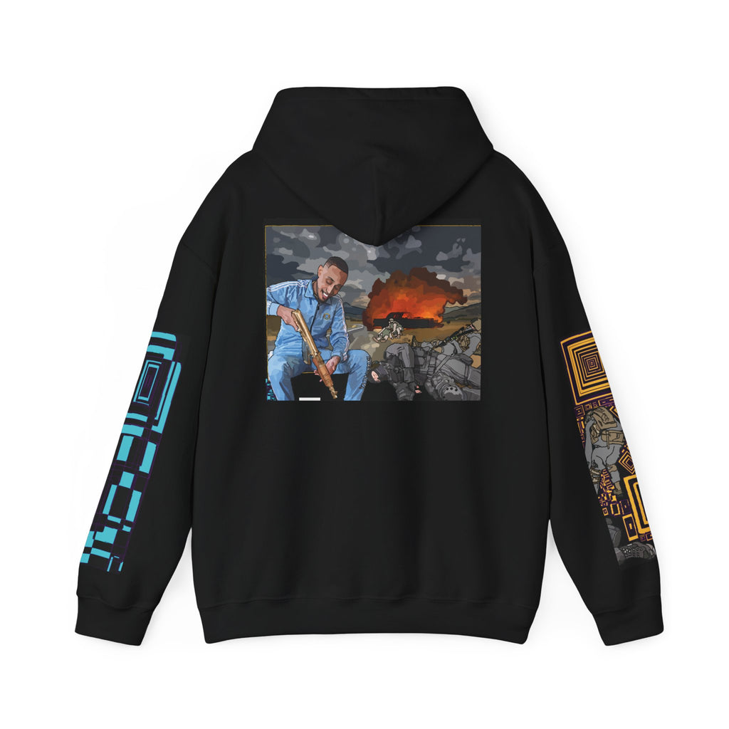 Hoodie — Apocalyptic Shovel Man Graphic Pullover (Original Art Concept)