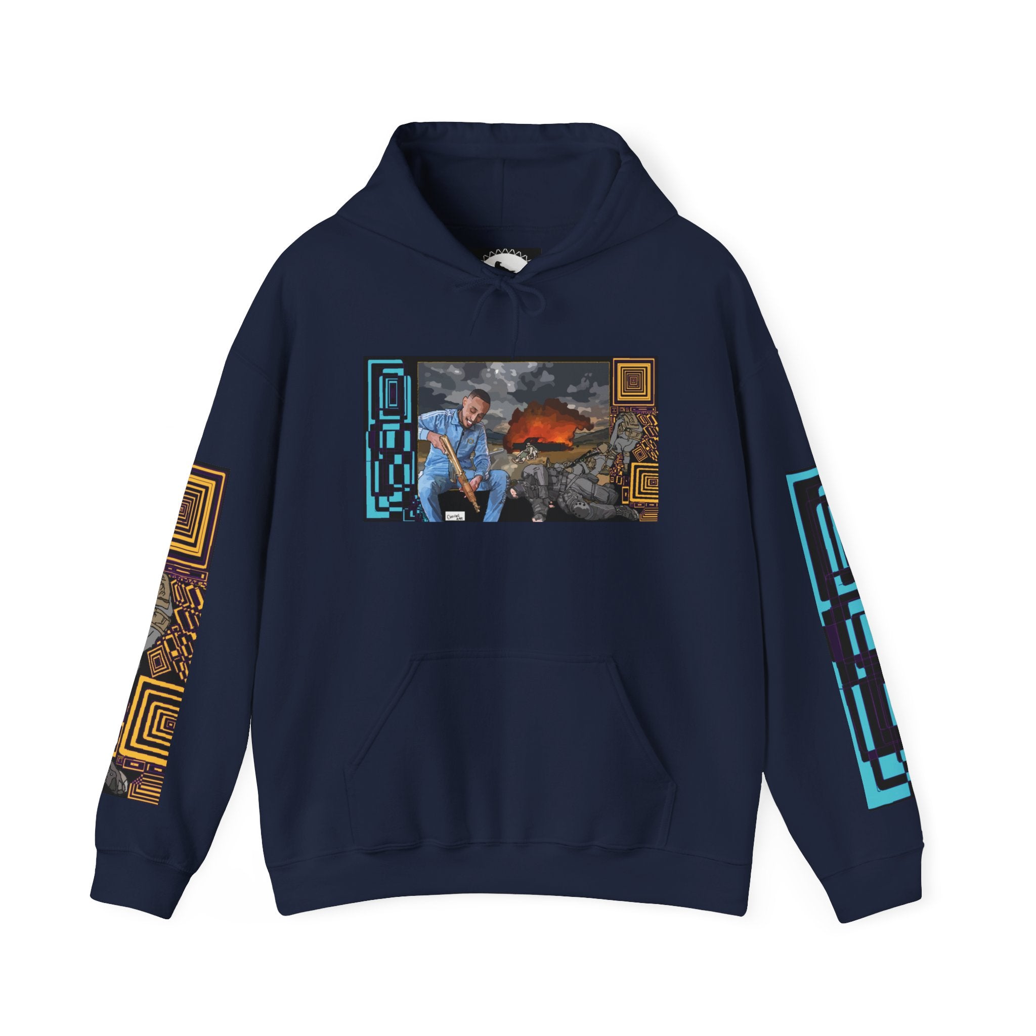 Hoodie — Apocalyptic Shovel Man Graphic Pullover (Original Art Concept)