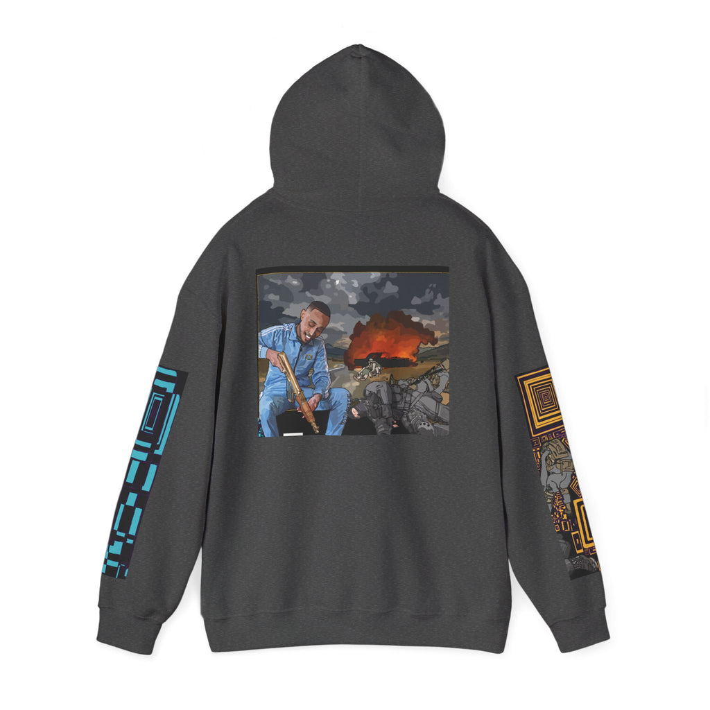 Hoodie — Apocalyptic Shovel Man Graphic Pullover (Original Art Concept)